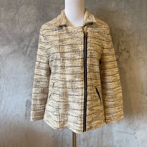 Lucky Brand Marled Moto Asymmetrical Zip Sweater Wmn’s Sz M